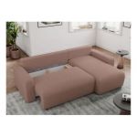 Narożnik ARGOS L - uniwersalny - różowy, boucle