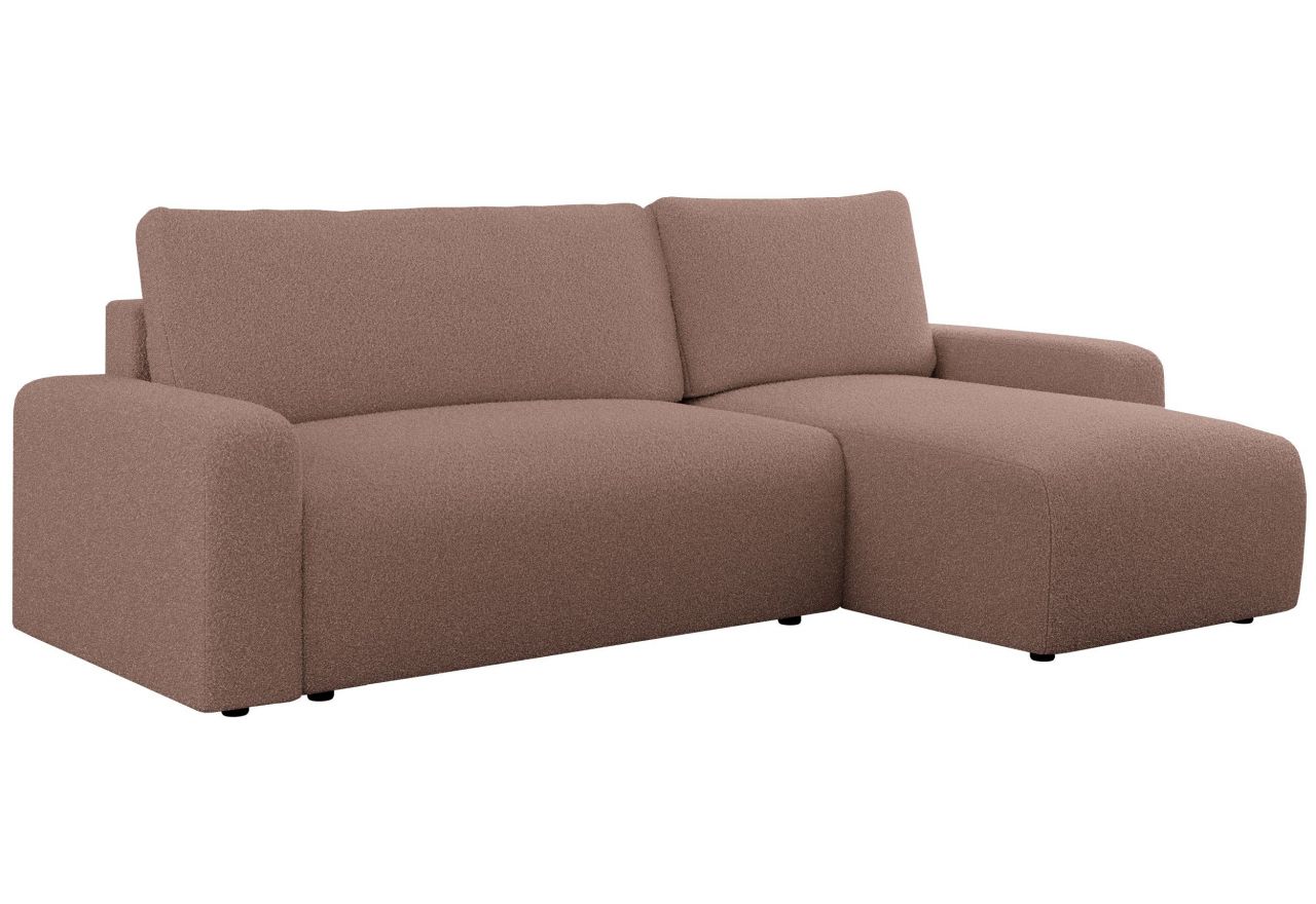 Narożnik ARGOS L - uniwersalny - różowy, boucle