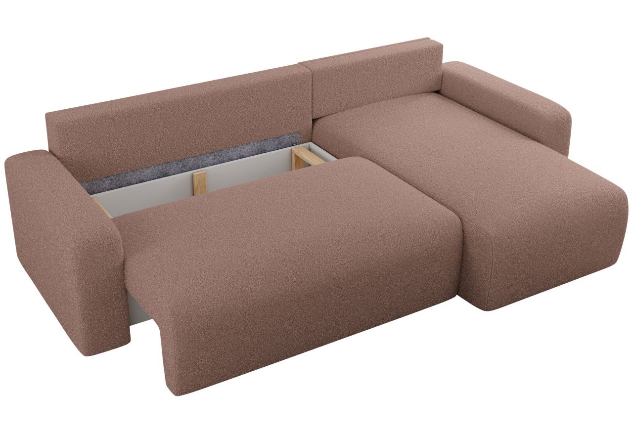 Narożnik ARGOS L - uniwersalny - różowy, boucle