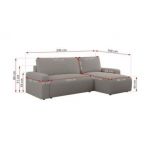 Narożnik ARGOS L - uniwersalny - szary, boucle