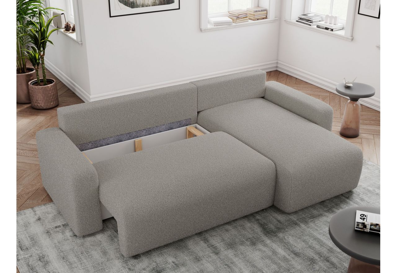 Narożnik ARGOS L - uniwersalny - szary, boucle