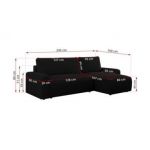 Narożnik ARGOS L - uniwersalny - czarny, boucle