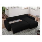 Narożnik ARGOS L - uniwersalny - czarny, boucle