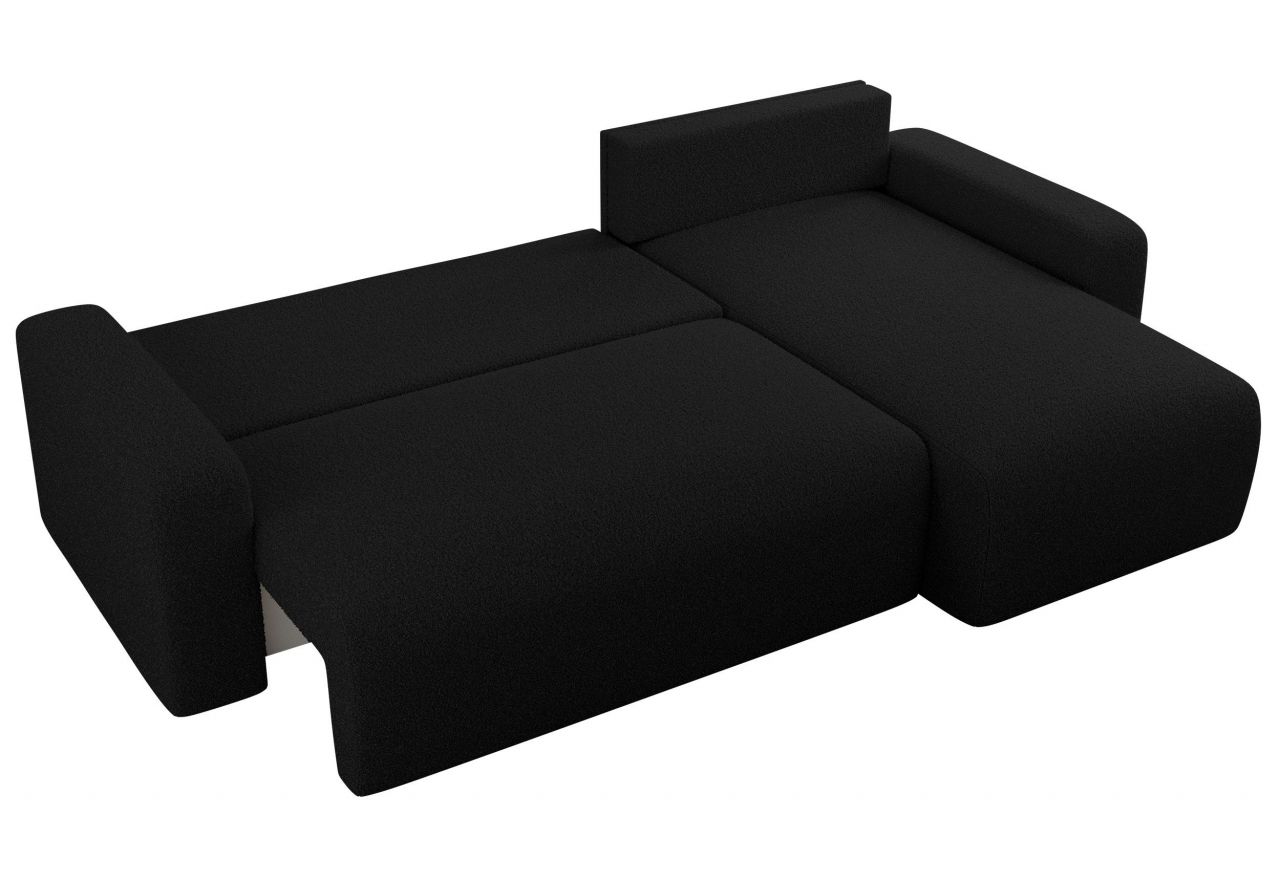 Narożnik ARGOS L - uniwersalny - czarny, boucle