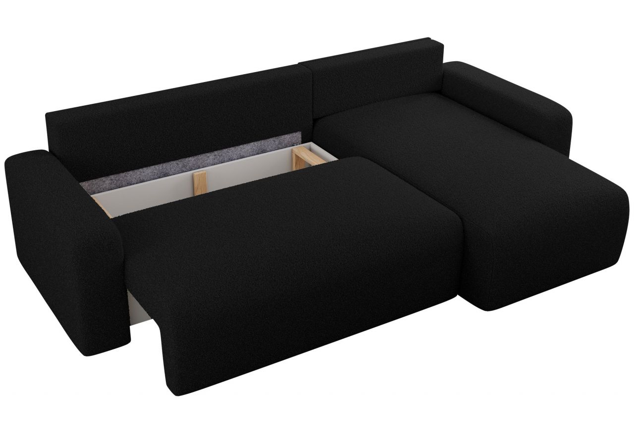 Narożnik ARGOS L - uniwersalny - czarny, boucle