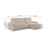 Narożnik ARGOS L - uniwersalny - beżowy, sztruks