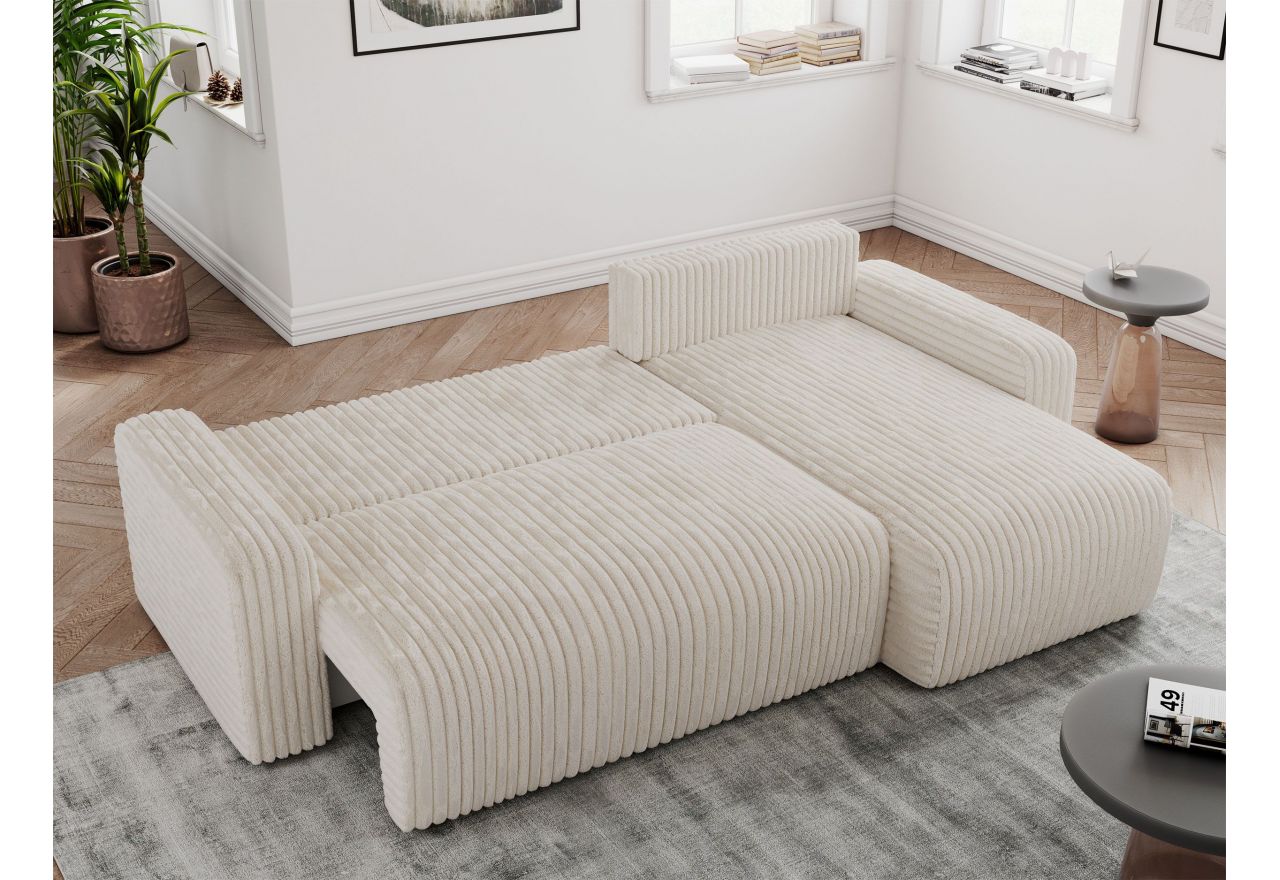 Narożnik ARGOS L - uniwersalny - beżowy, sztruks