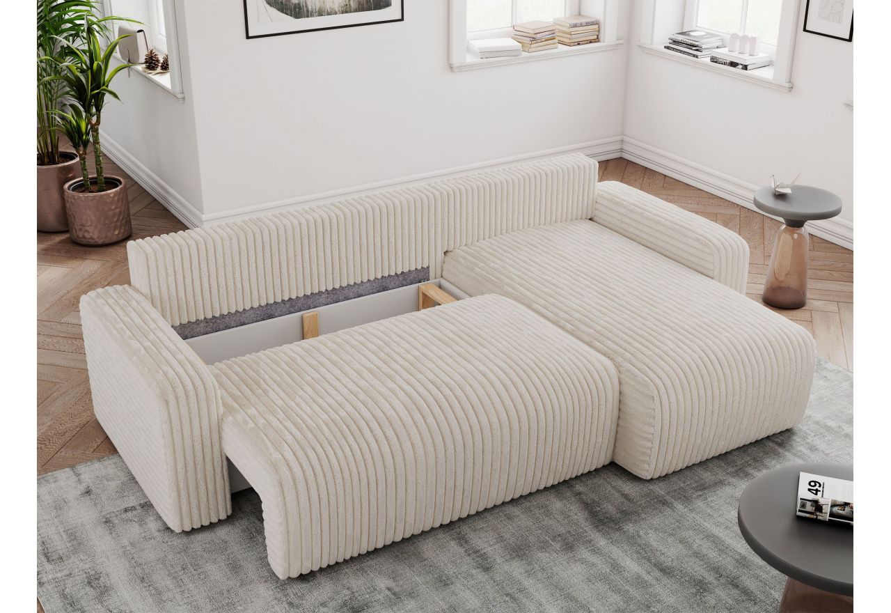 Narożnik ARGOS L - uniwersalny - beżowy, sztruks