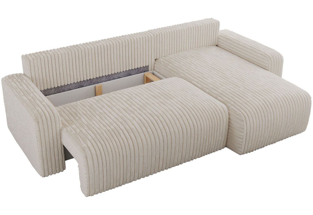 Narożnik ARGOS L - uniwersalny - beżowy, sztruks