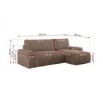 Narożnik ARGOS L - uniwersalny - brązowy, sztruks