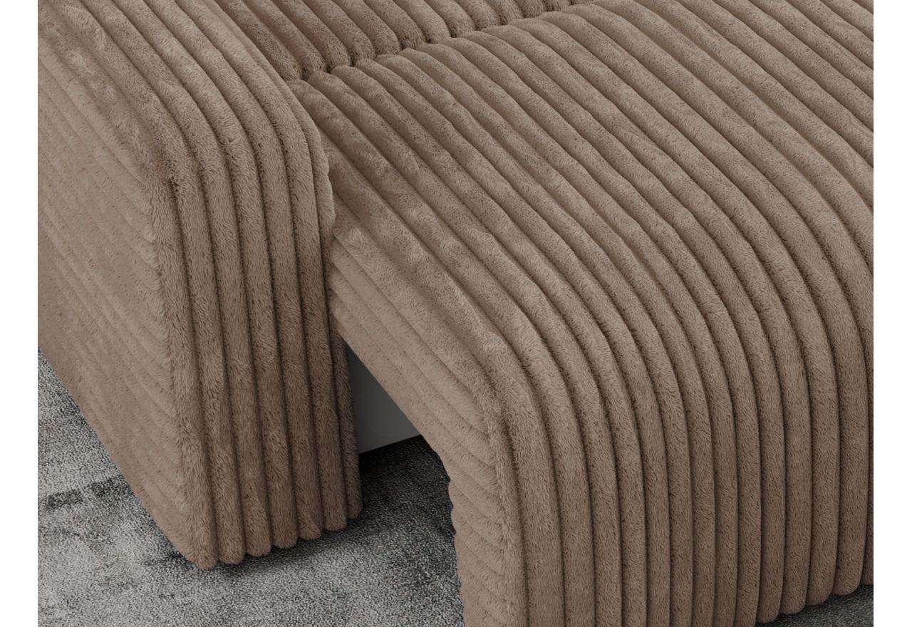 Narożnik ARGOS L - uniwersalny - brązowy, sztruks