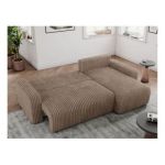 Narożnik ARGOS L - uniwersalny - brązowy, sztruks