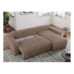 Narożnik ARGOS L - uniwersalny - brązowy, sztruks