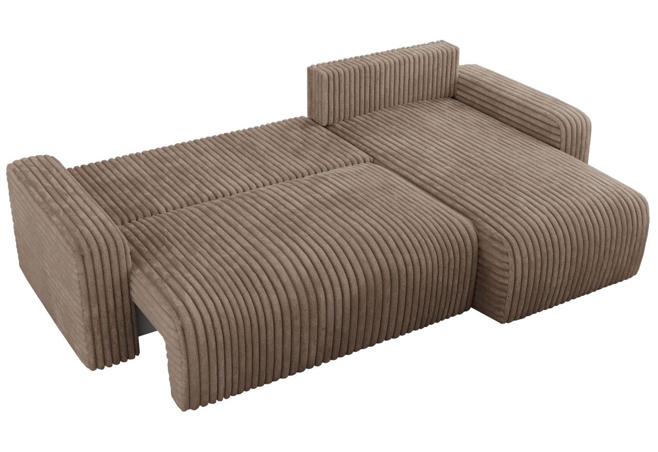 Narożnik ARGOS L - uniwersalny - brązowy, sztruks