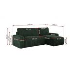 Narożnik ARGOS L - uniwersalny - ciemnozielony, sztruks