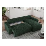 Narożnik ARGOS L - uniwersalny - ciemnozielony, sztruks