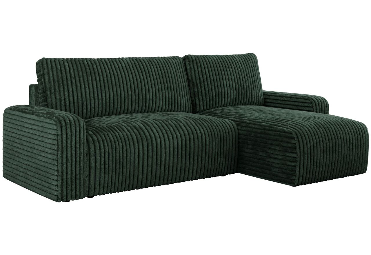 Narożnik ARGOS L - uniwersalny - ciemnozielony, sztruks