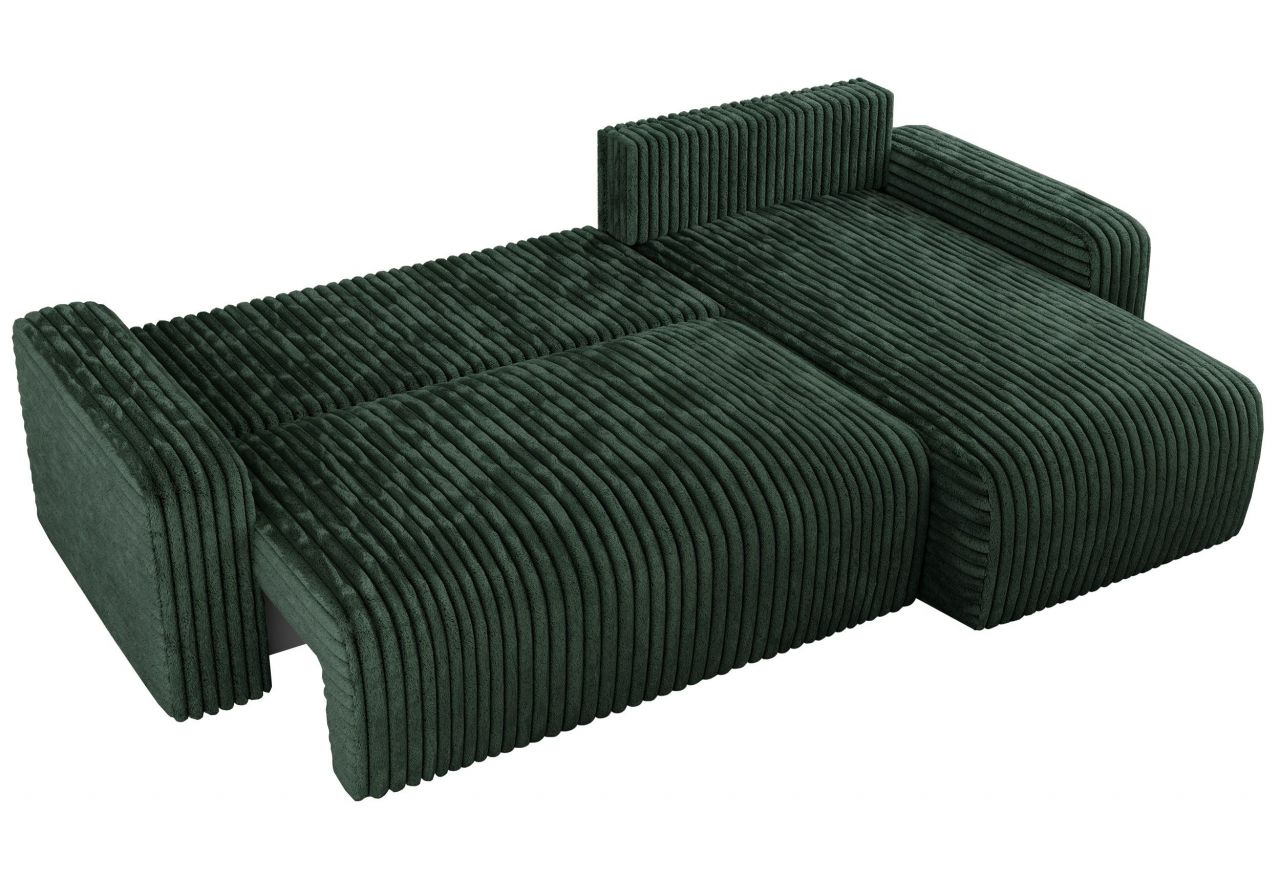 Narożnik ARGOS L - uniwersalny - ciemnozielony, sztruks