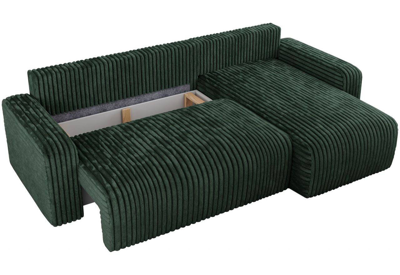 Narożnik ARGOS L - uniwersalny - ciemnozielony, sztruks