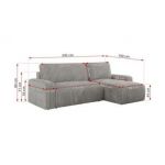 Narożnik ARGOS L - uniwersalny - jasnoszary, sztruks