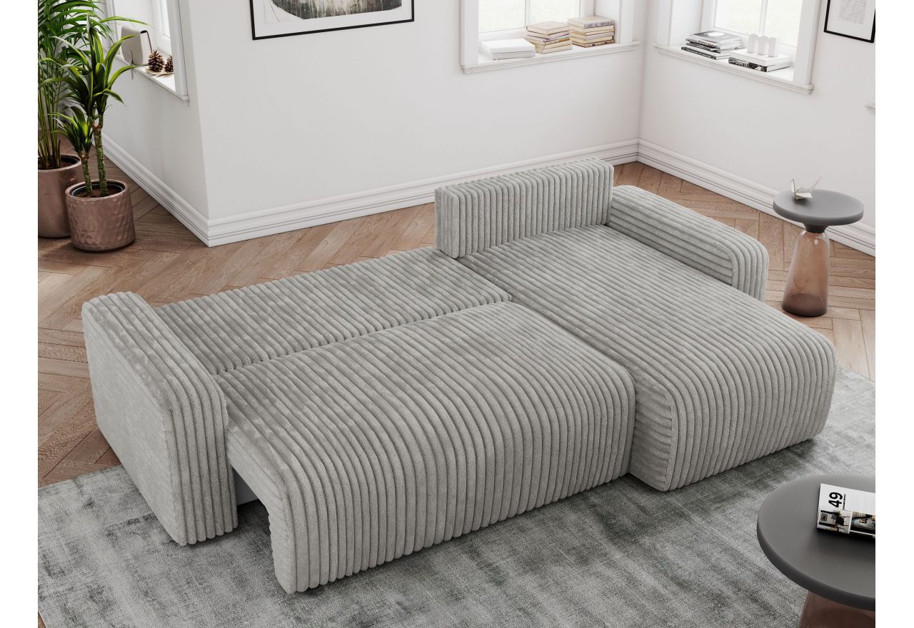 Narożnik ARGOS L - uniwersalny - jasnoszary, sztruks