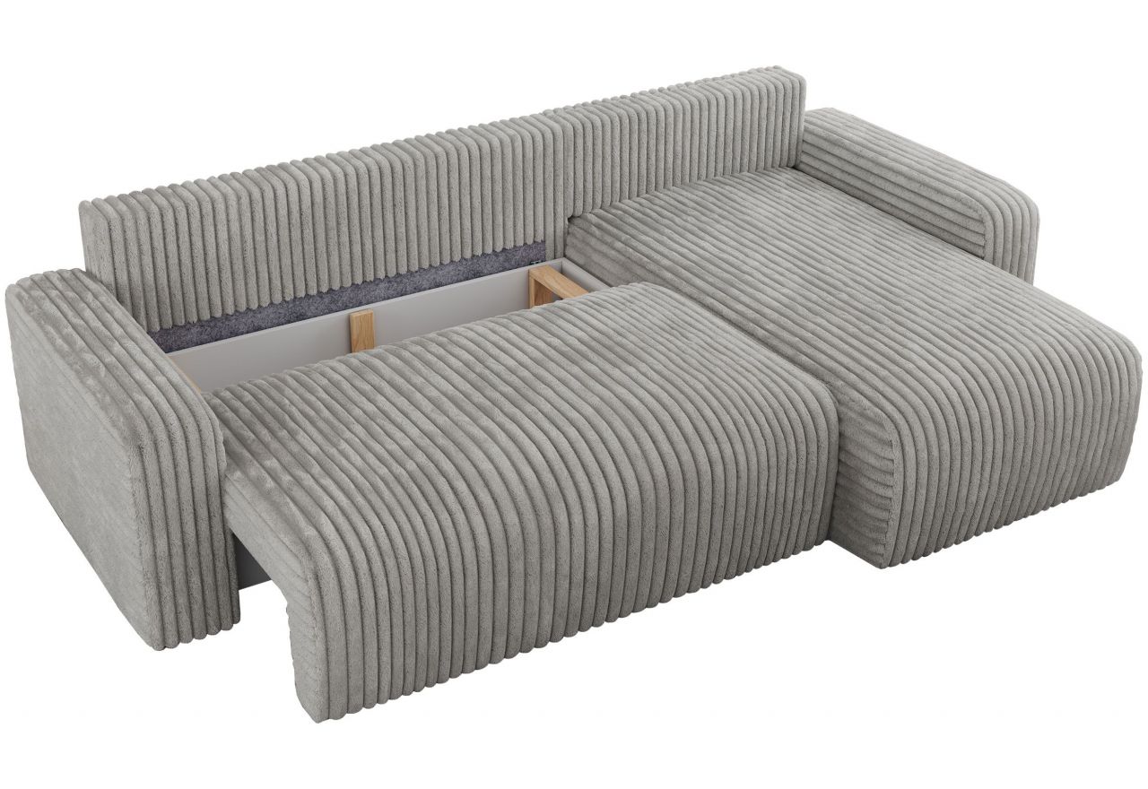 Narożnik ARGOS L - uniwersalny - jasnoszary, sztruks