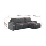 Narożnik ARGOS L - uniwersalny - szary, sztruks