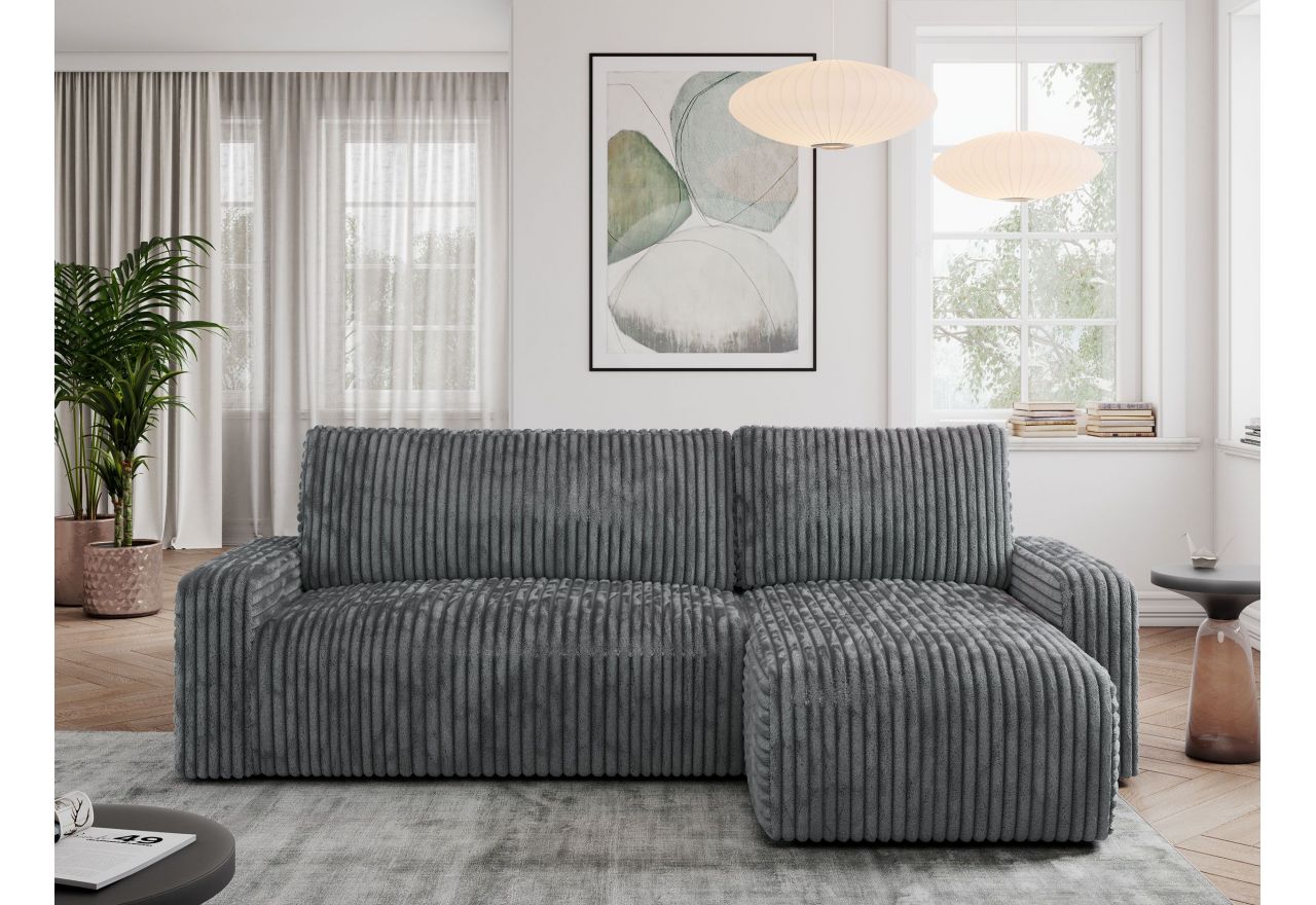 Narożnik ARGOS L - uniwersalny - szary, sztruks