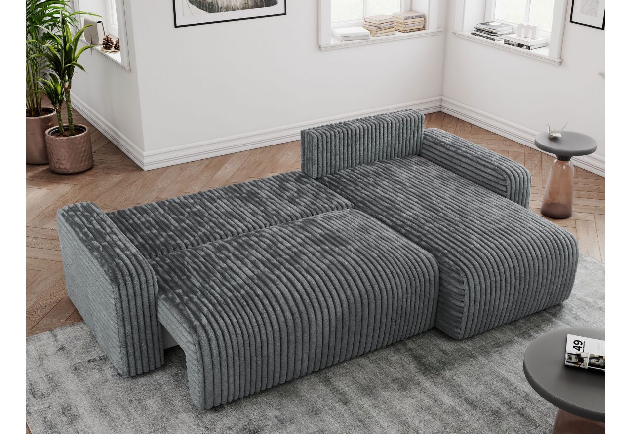 Narożnik ARGOS L - uniwersalny - szary, sztruks