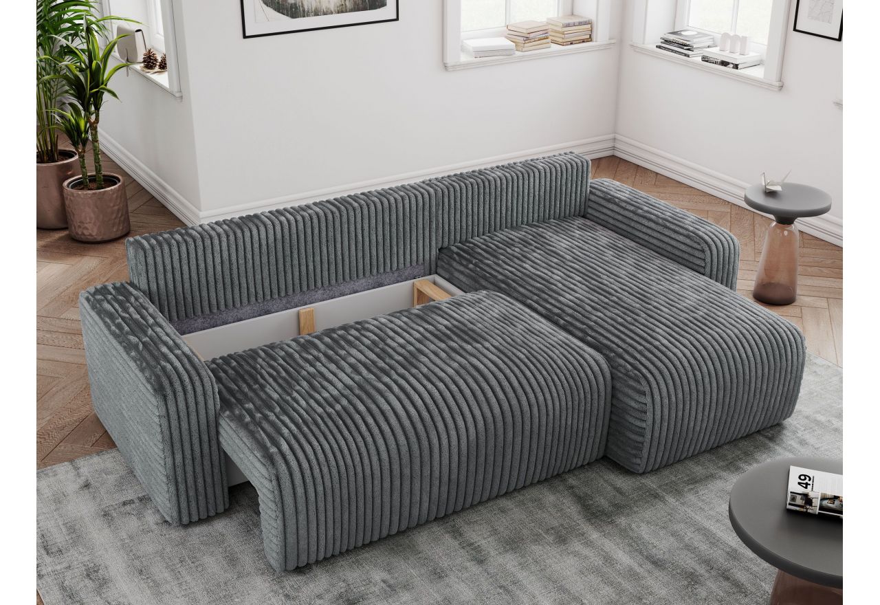 Narożnik ARGOS L - uniwersalny - szary, sztruks