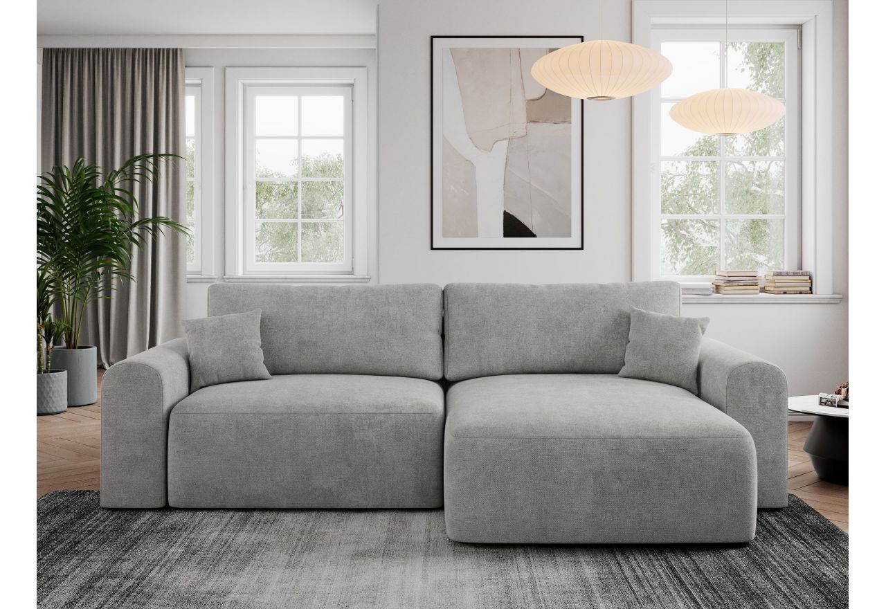 Narożnik NELSON L - uniwersalny - jasnoszary, struktura