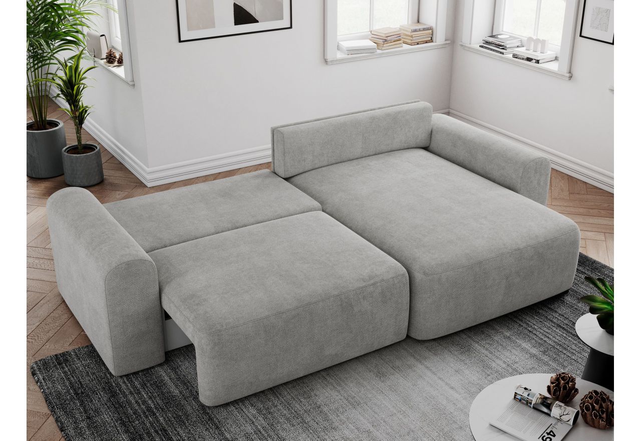 Narożnik NELSON L - uniwersalny - jasnoszary, struktura