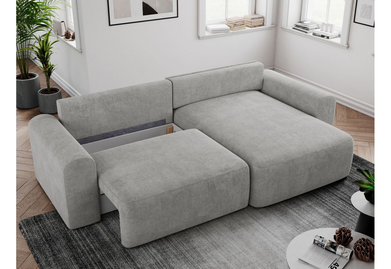 Narożnik NELSON L - uniwersalny - jasnoszary, struktura