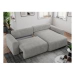 Narożnik NELSON L - uniwersalny - jasnoszary, struktura