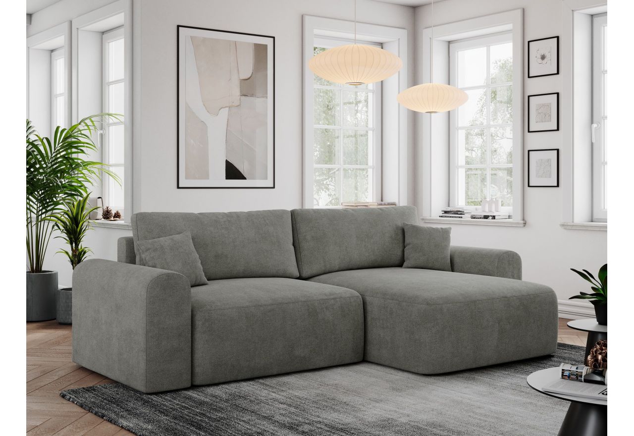 Narożnik NELSON L - uniwersalny - szary, struktura