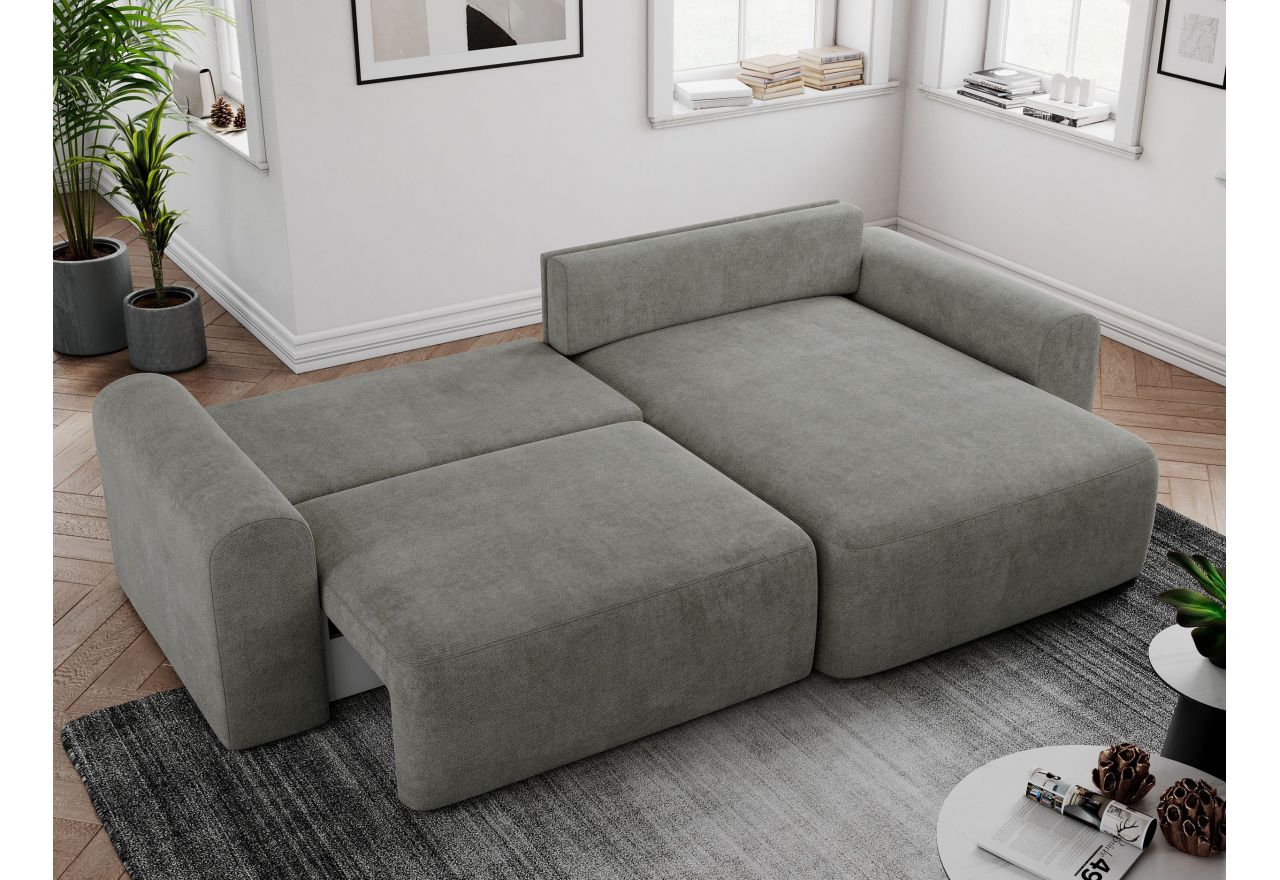 Narożnik NELSON L - uniwersalny - szary, struktura