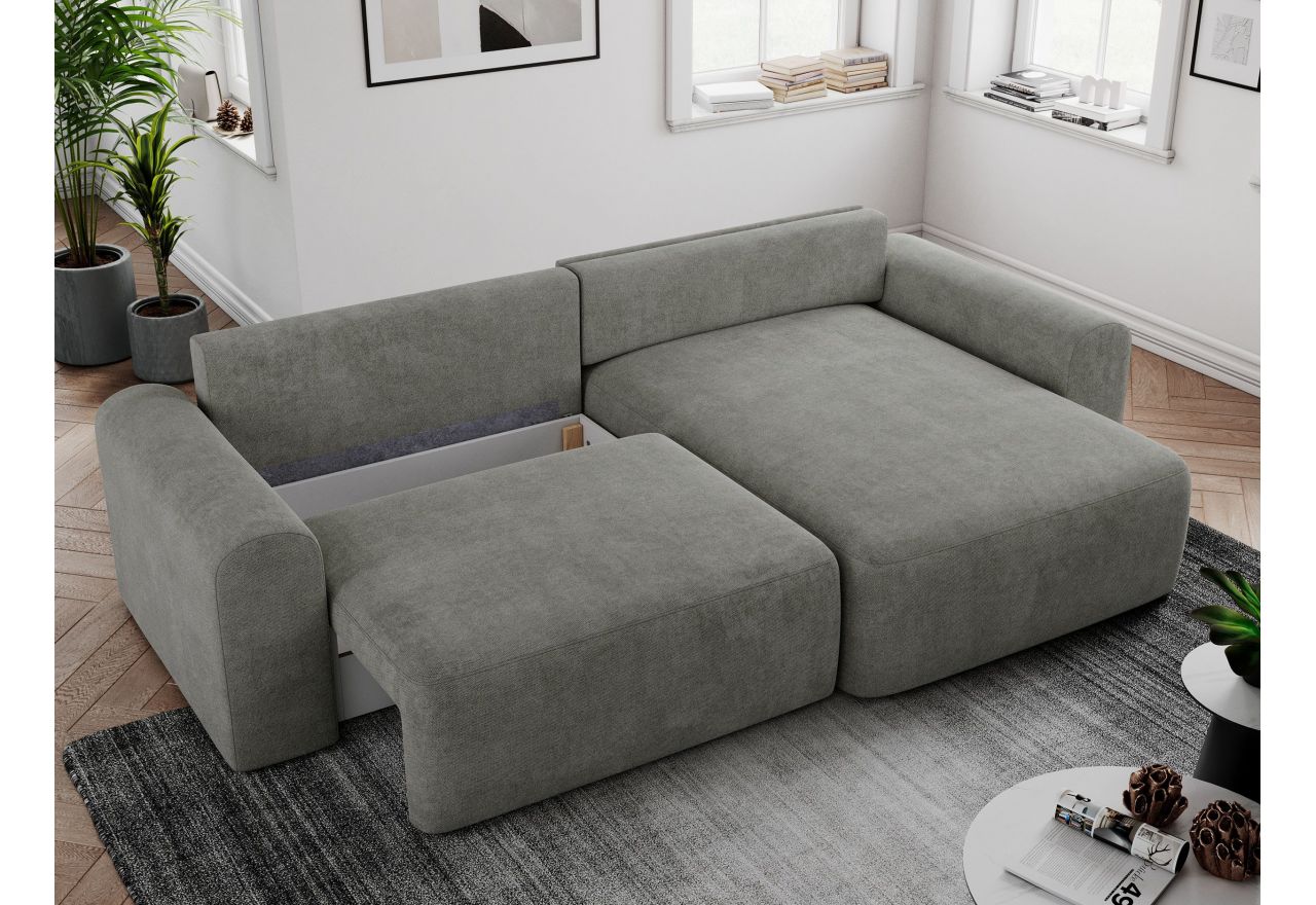 Narożnik NELSON L - uniwersalny - szary, struktura