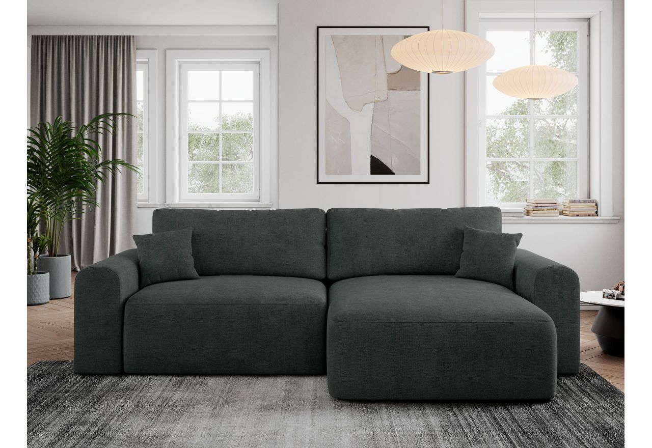 Narożnik NELSON L - uniwersalny - ciemnoszary, struktura