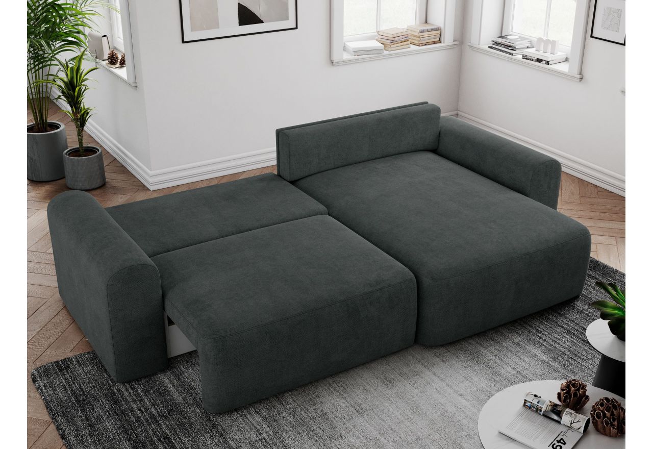 Narożnik NELSON L - uniwersalny - ciemnoszary, struktura