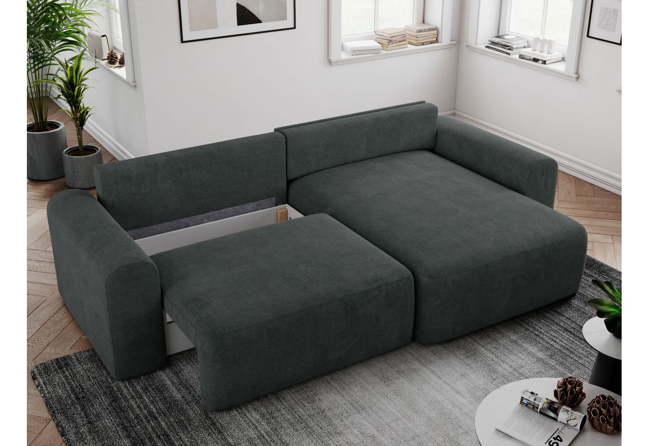 Narożnik NELSON L - uniwersalny - ciemnoszary, struktura