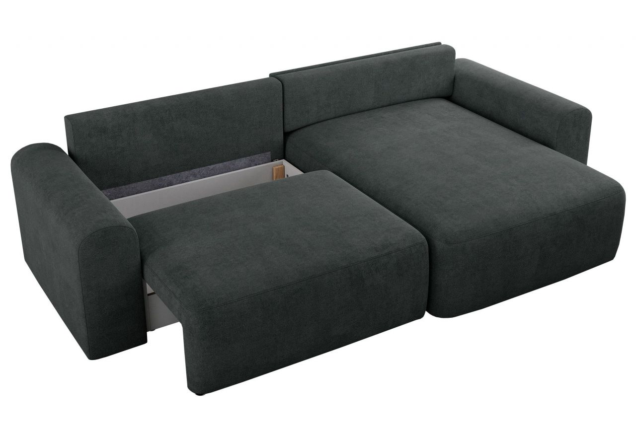 Narożnik NELSON L - uniwersalny - ciemnoszary, struktura