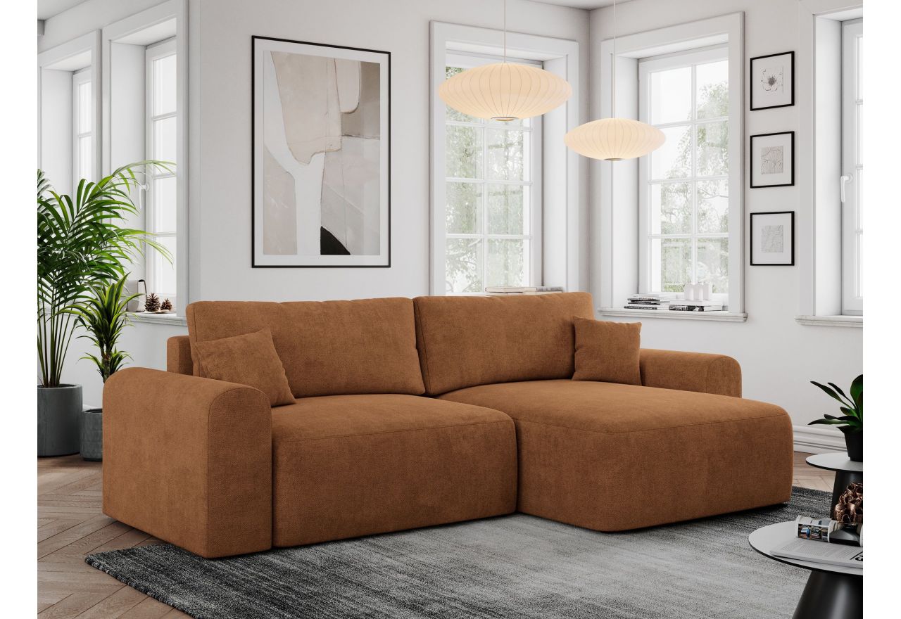 Narożnik NELSON L - uniwersalny - pomarańczowy, struktura