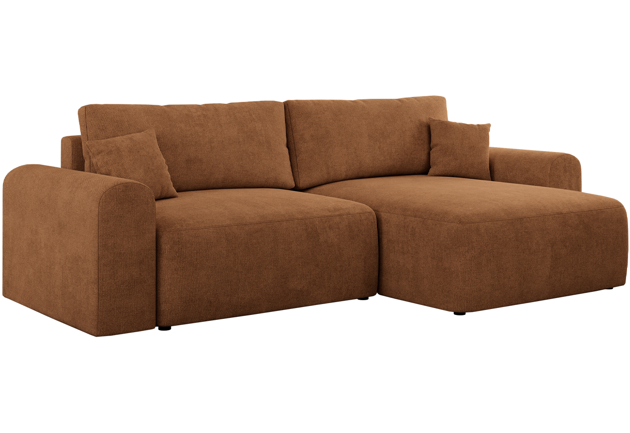 Narożnik NELSON L - uniwersalny - pomarańczowy, struktura