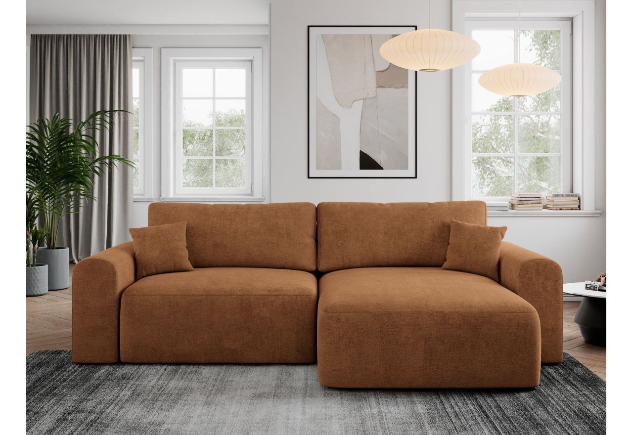 Narożnik NELSON L - uniwersalny - pomarańczowy, struktura