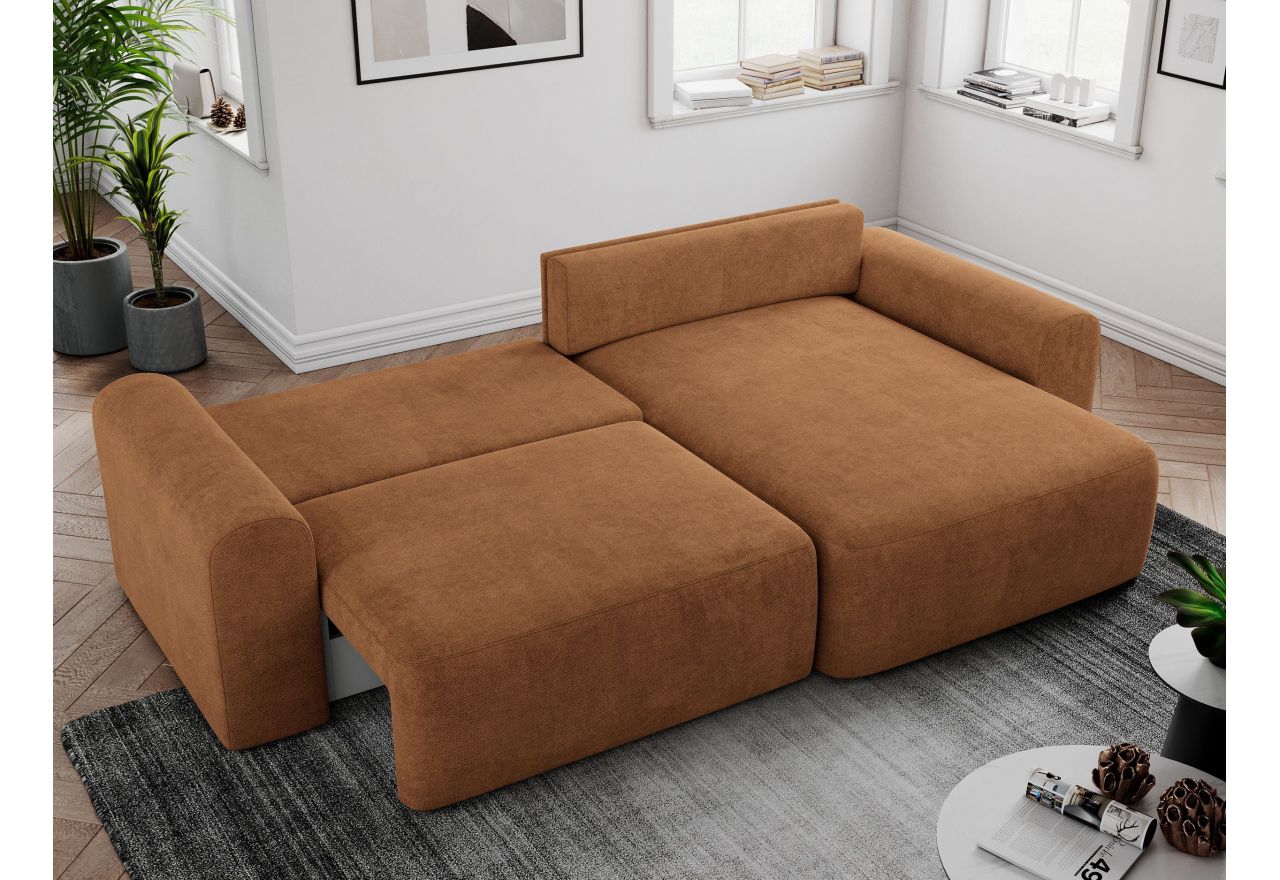 Narożnik NELSON L - uniwersalny - pomarańczowy, struktura