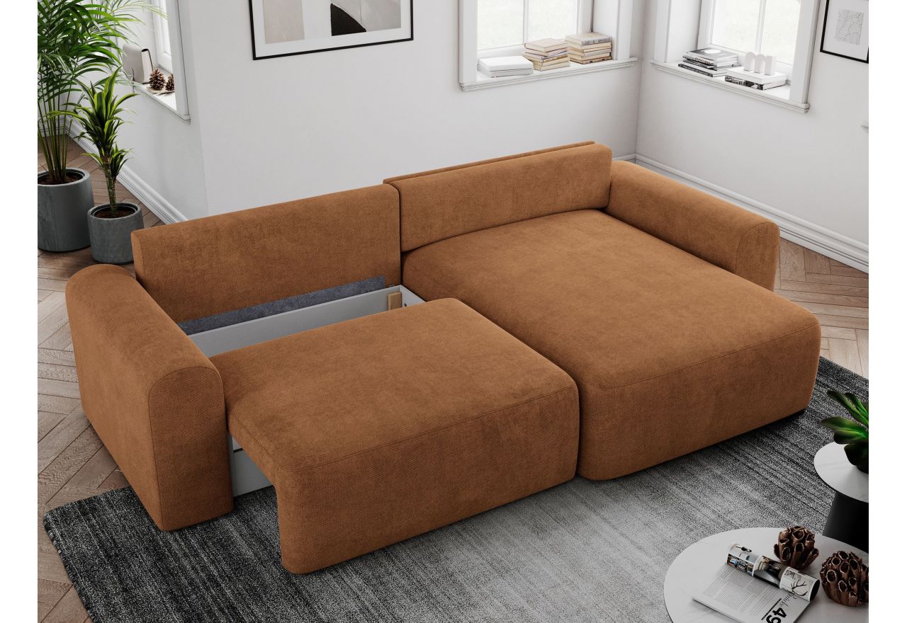 Narożnik NELSON L - uniwersalny - pomarańczowy, struktura