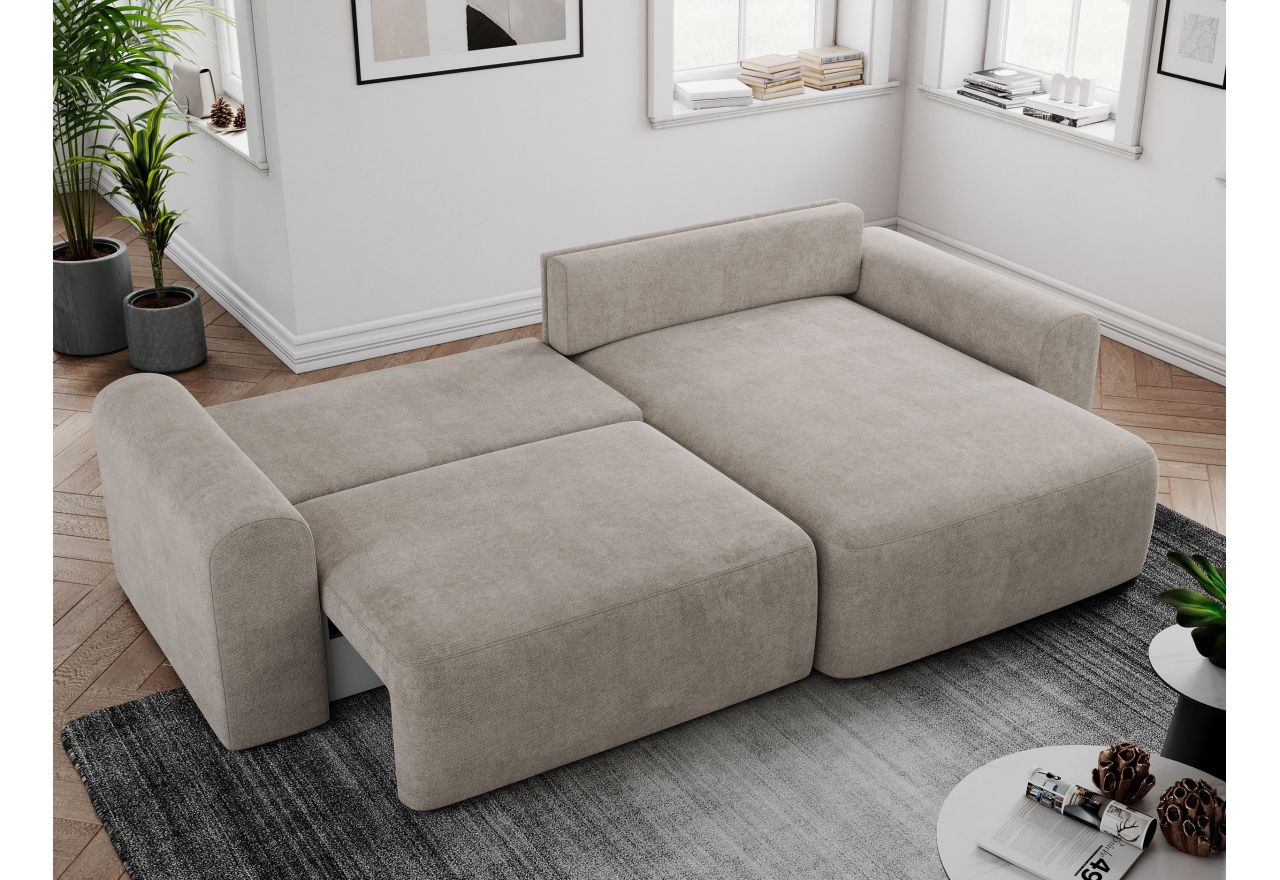 Narożnik NELSON L - uniwersalny - beżowy, struktura