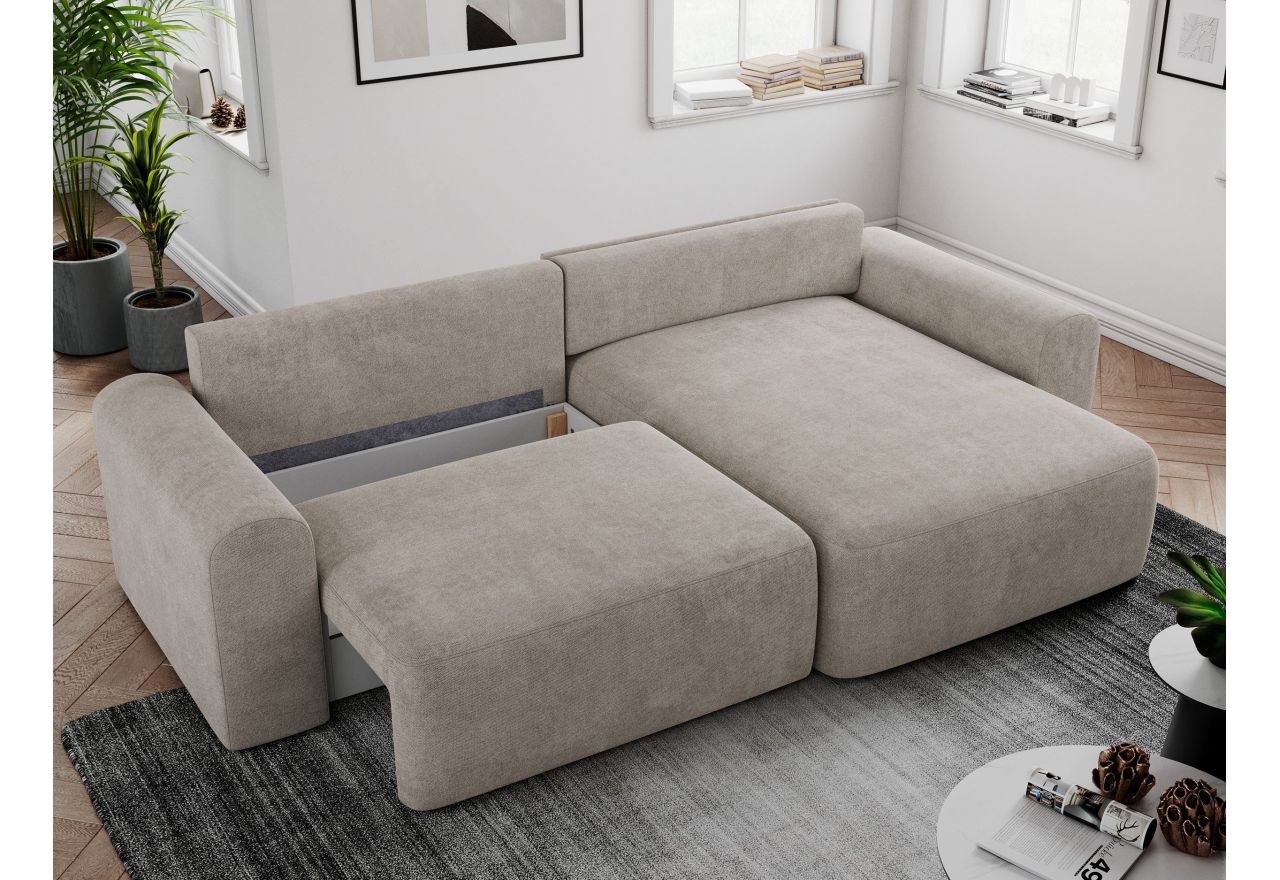 Narożnik NELSON L - uniwersalny - beżowy, struktura