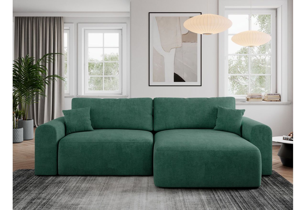 Narożnik NELSON L - uniwersalny - zielony, struktura