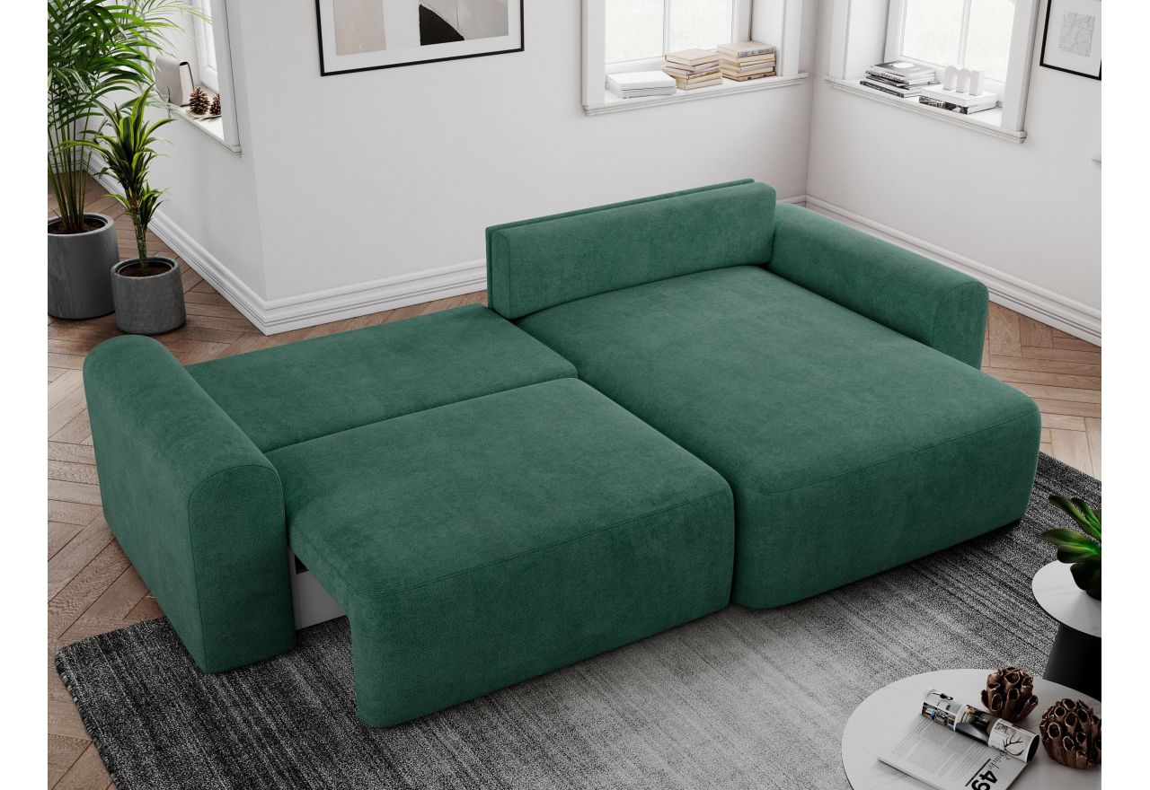 Narożnik NELSON L - uniwersalny - zielony, struktura